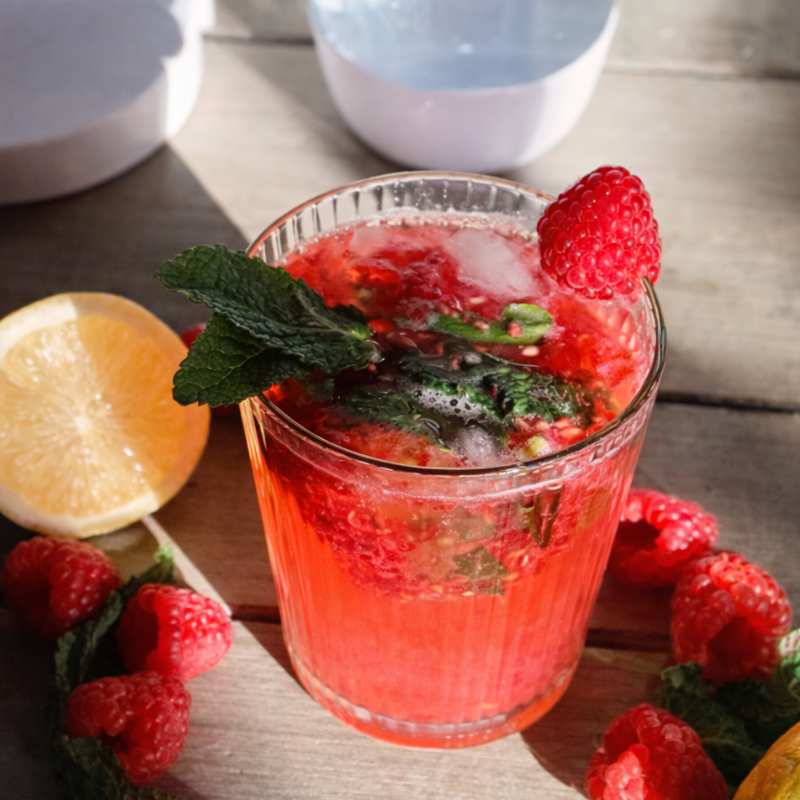 Mocktail mojito framboise