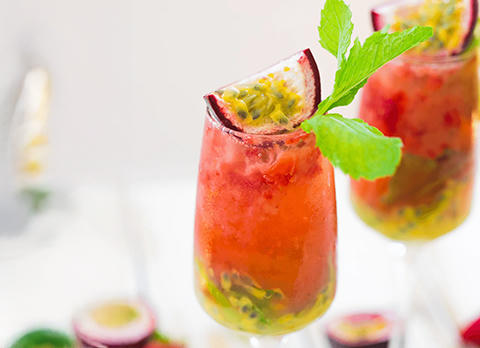 Mojito Fraise et Fruit de la Passion - Sans Alcool