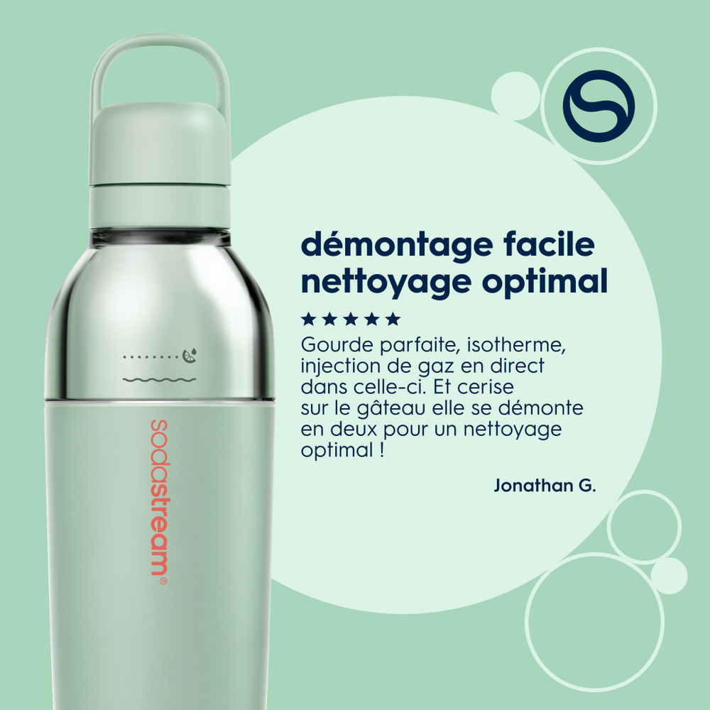 Gourde isotherme démontable 0,7L fizz&go Easy mix menthe