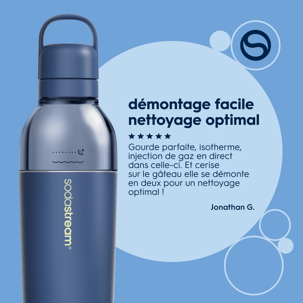 Gourde isotherme démontable 0,7L fizz&go Easy mix bleue