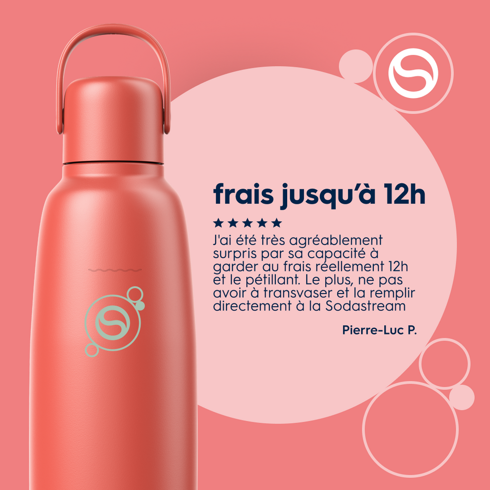 Gourde isotherme 0,9L fizz&go Cool papaye