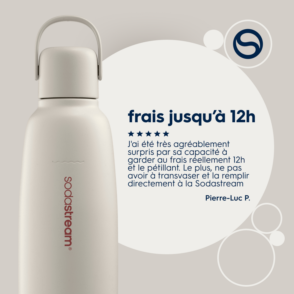 Gourde isotherme 0,9L fizz&go Cool sable