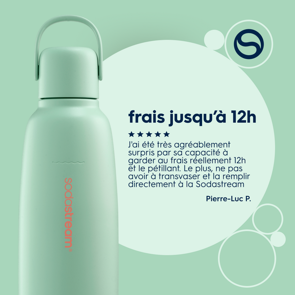 Gourde isotherme 0,9L fizz&go Cool menthe