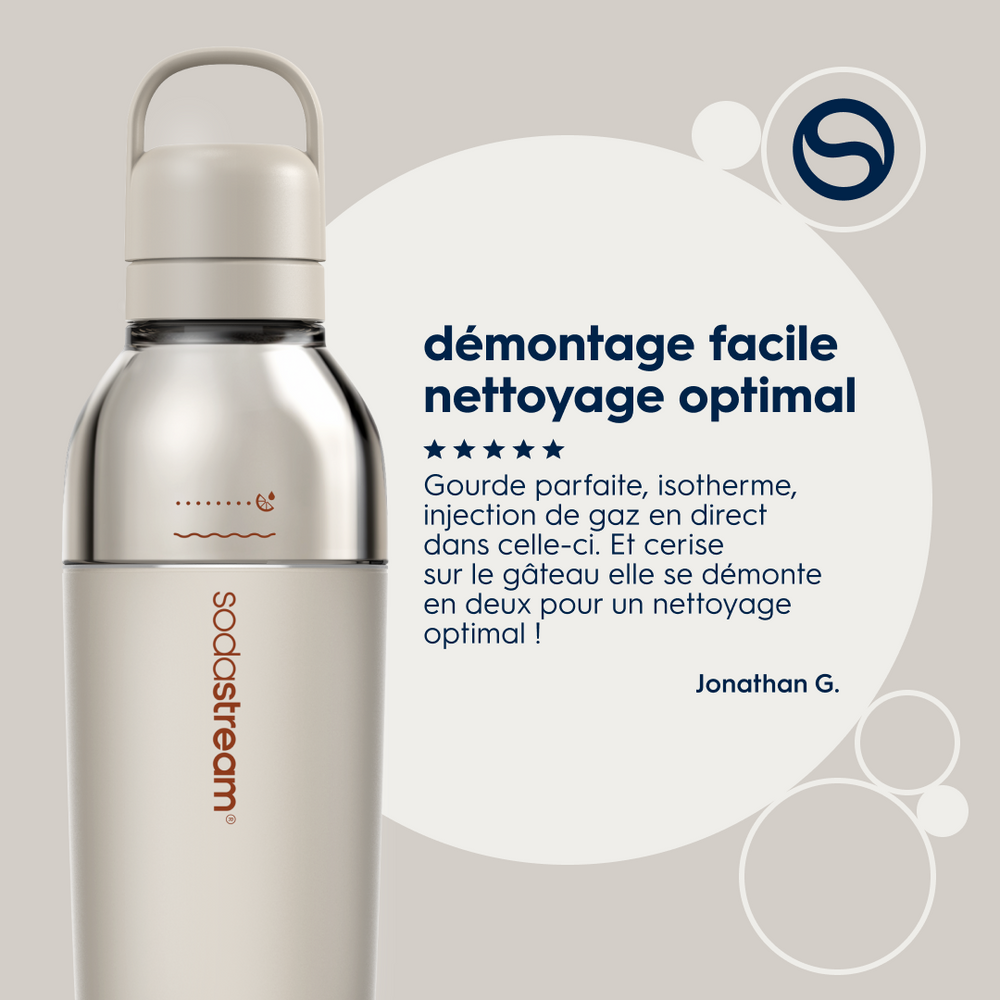 Gourde isotherme démontable 0,7L fizz&go Easy mix sable