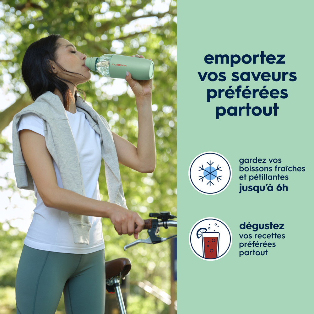 Gourde isotherme démontable 0,7L fizz&go Easy mix menthe