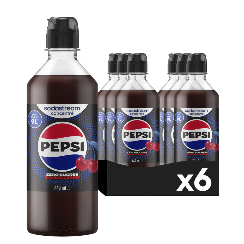 6-Pack Sirop Pepsi Zéro Sucres Saveur Cerise 440ml
