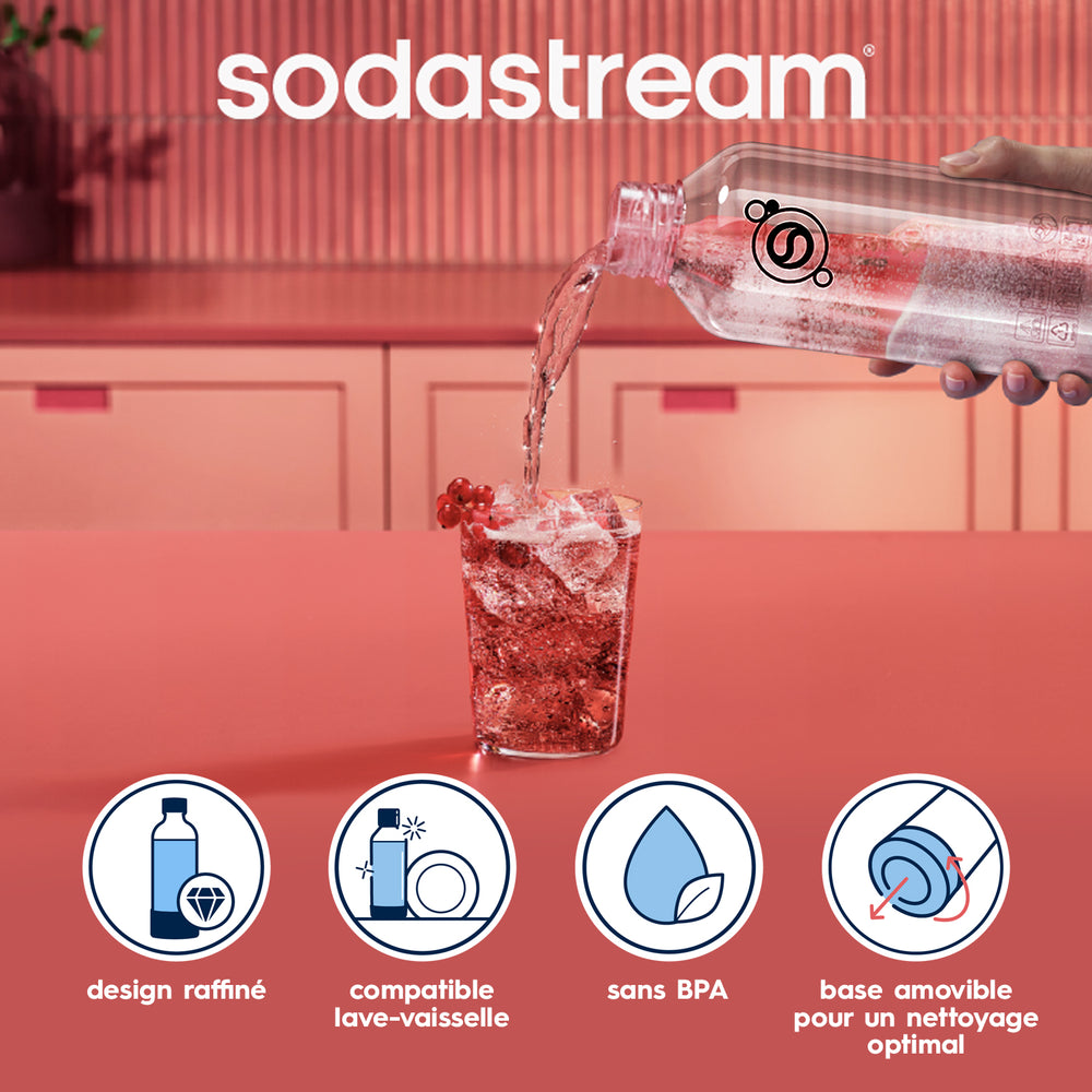 Bouteille Sodastream 1L Metal Refresh compatible lave-vaisselle – 3