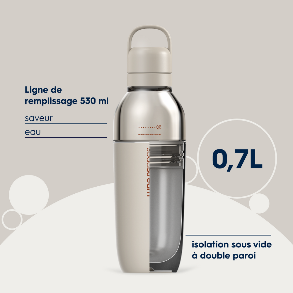 Gourde isotherme démontable 0,7L fizz&go Easy mix sable