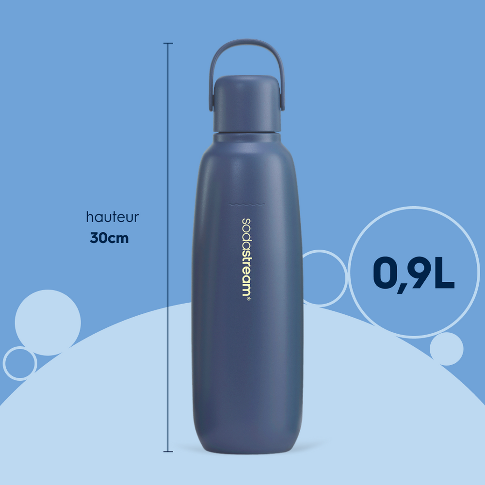 Gourde isotherme 0,9L fizz&go Cool bleue