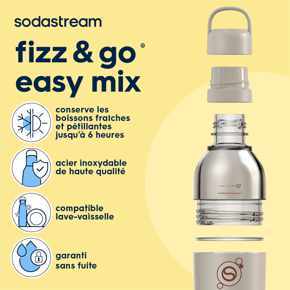 Gourde isotherme démontable 0,7L fizz&go Easy mix sable