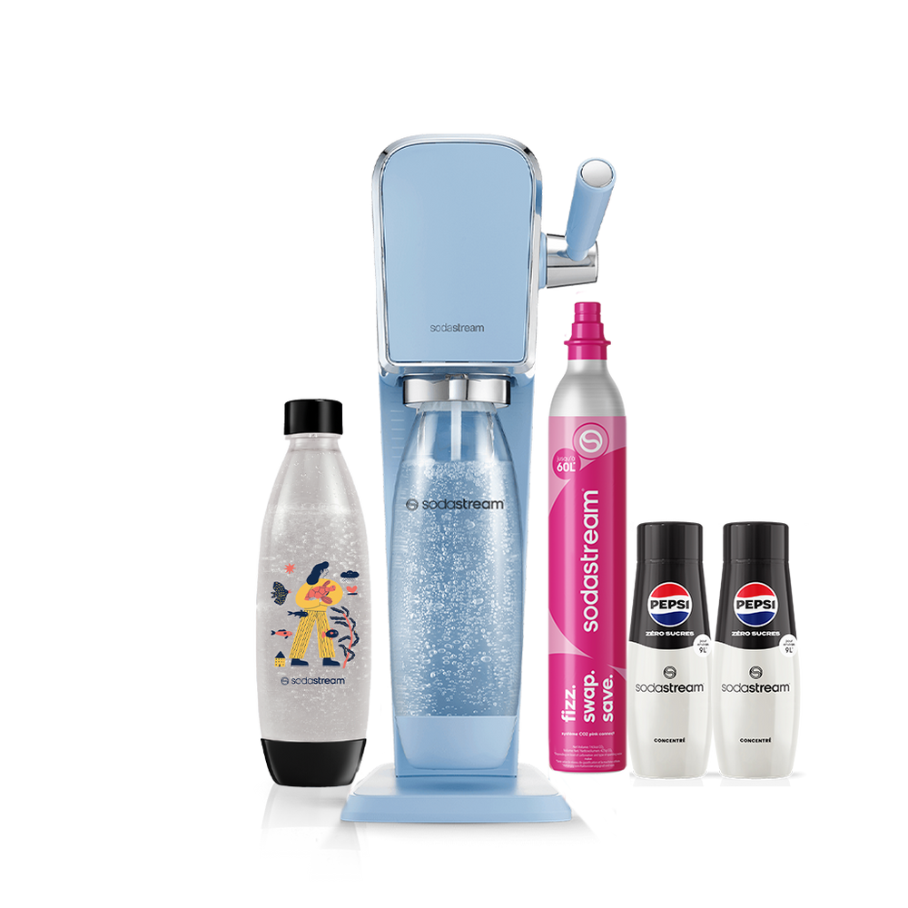 sodastream art bleu pastel Pack Saveur Pepsi Zéro Sucres