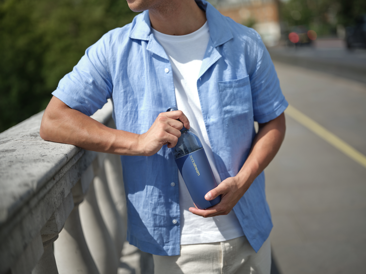 Gourde isotherme 0,9L fizz&go Easy mix bleue