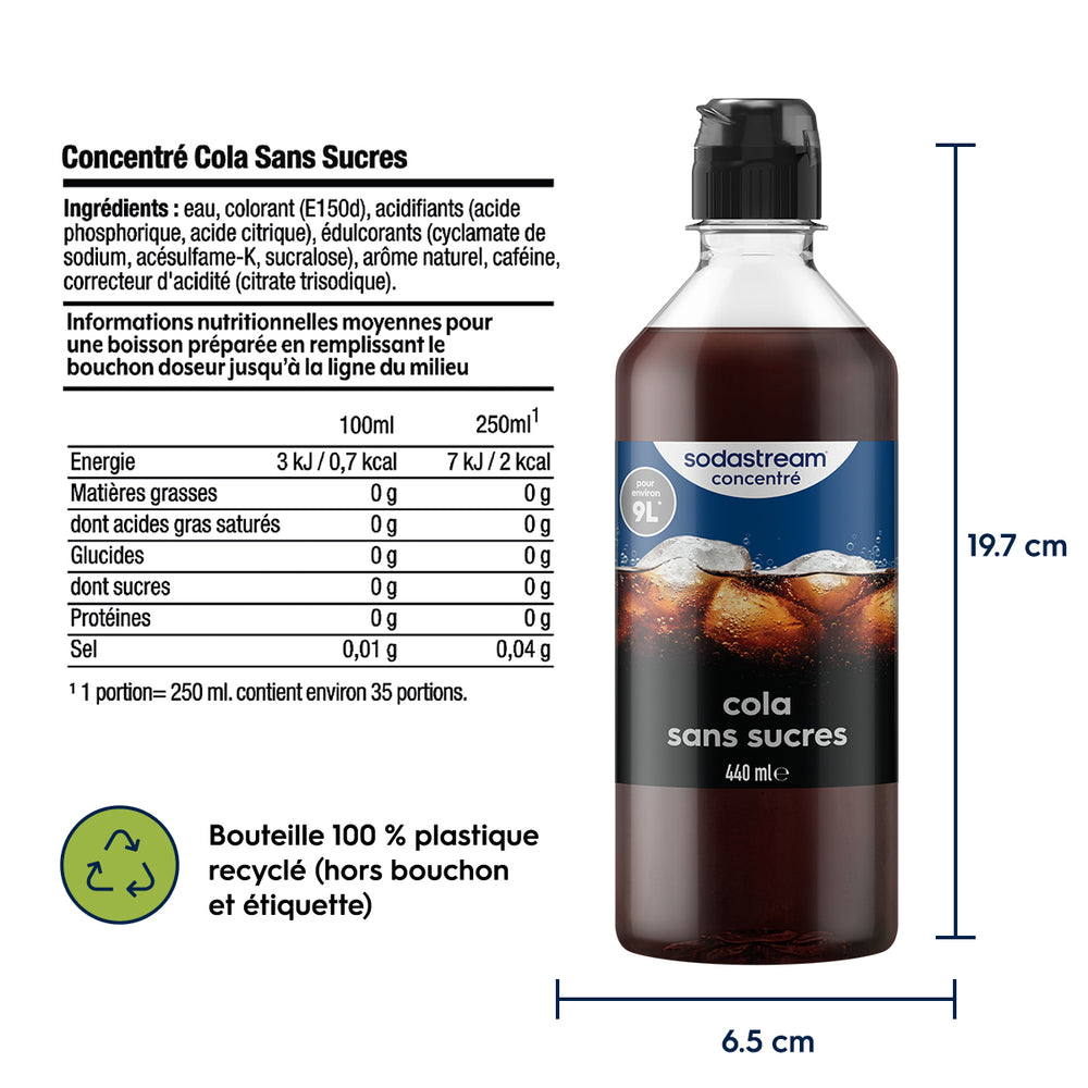 6-Pack Sirop Cola Sans Sucres 440ml