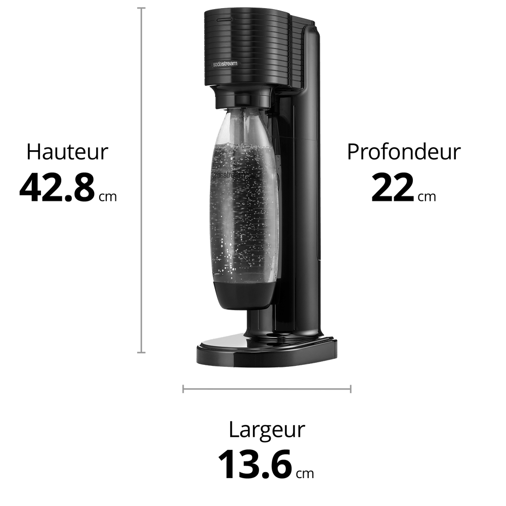 Machine à eau pétillante GAIA + 1 bouteille 1L noire SODASTREAM à Prix  Carrefour