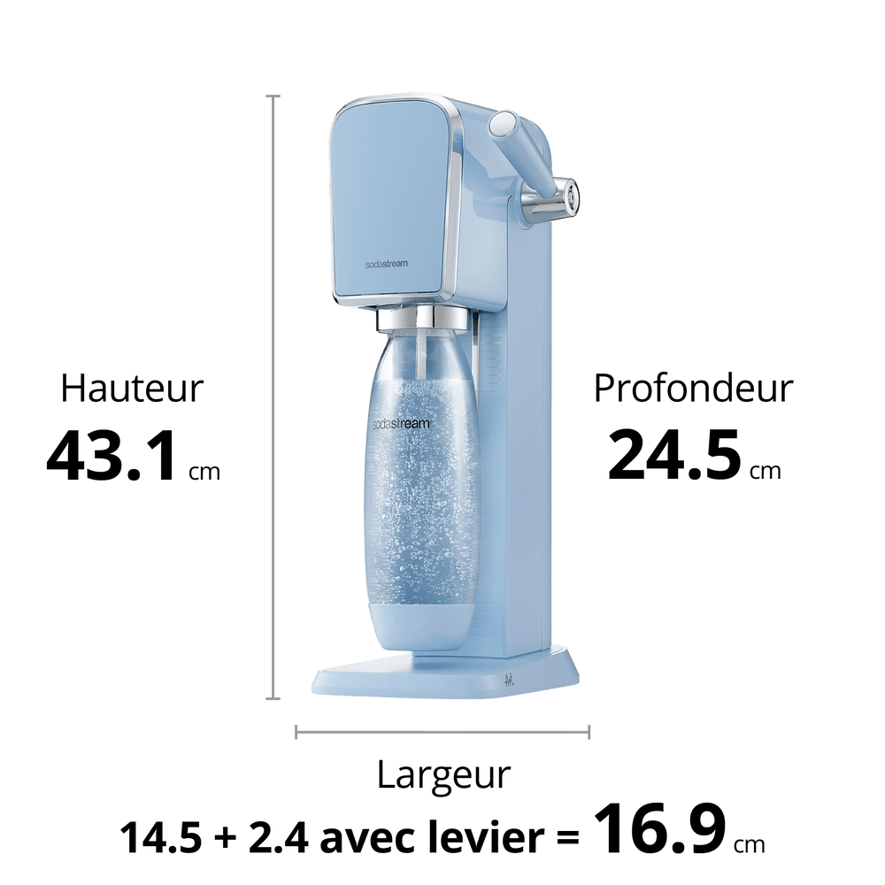 sodastream art Bleu Pastel machine eau gazeuse dimensions