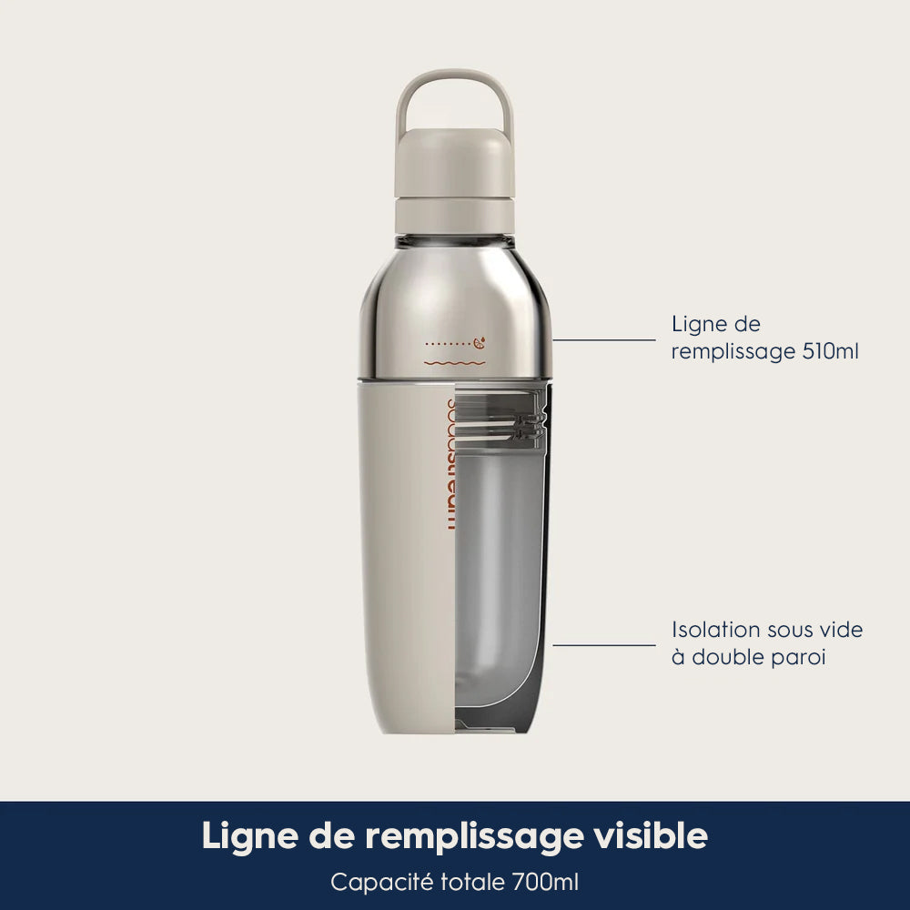 Gourde isotherme démontable 0,7L fizz&go Easy mix sable