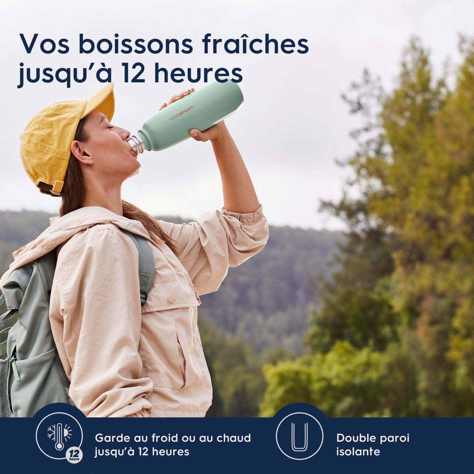 Bouteille 0,9L fizz&go Cool vert menthe