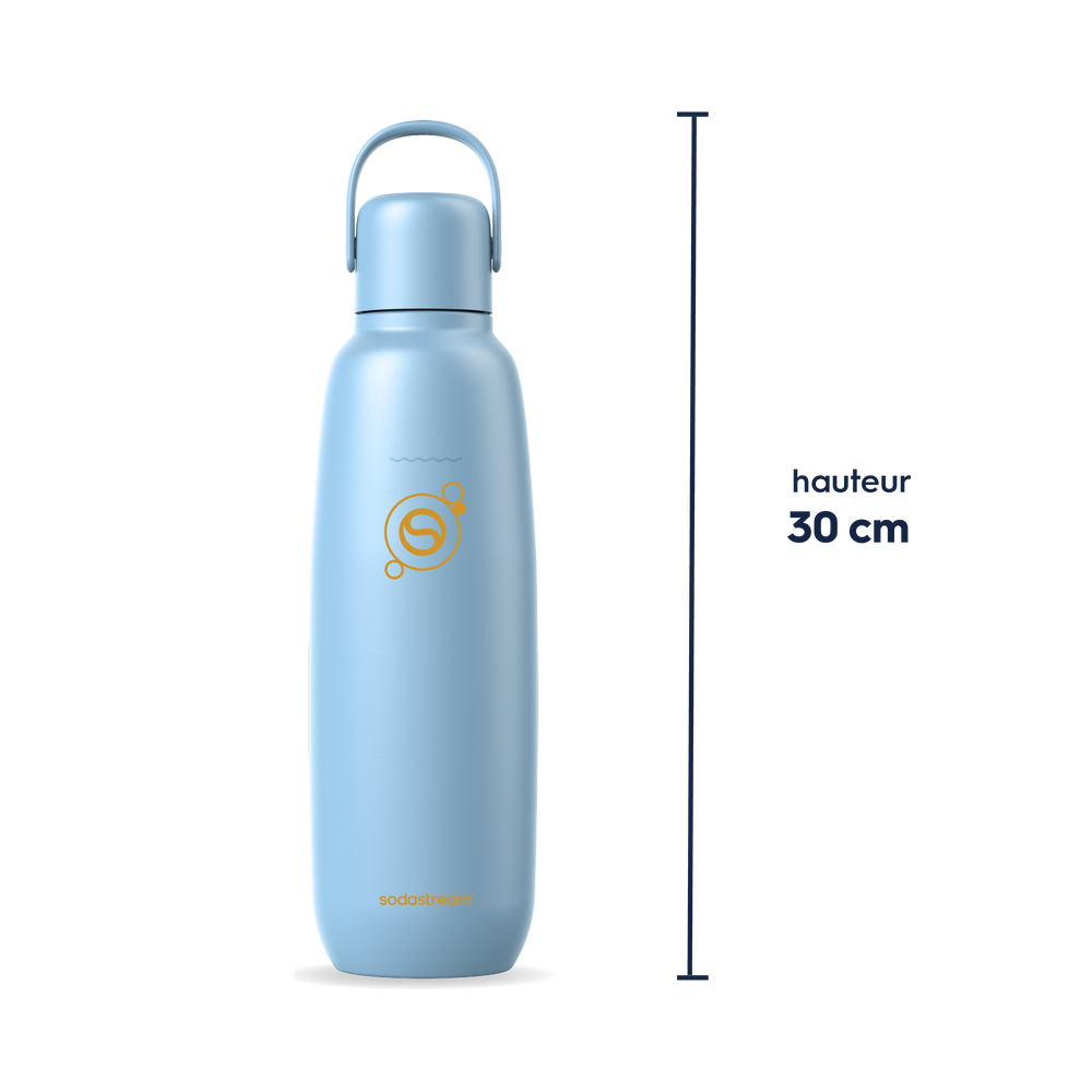 Gourde isotherme 0,9L fizz&go Cool bleu ciel