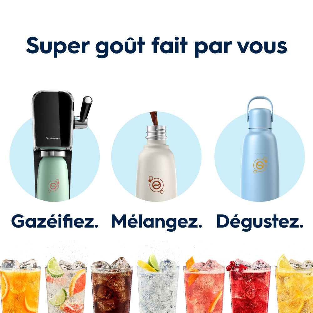 Gourde isotherme 0,9L fizz&go Cool bleu ciel