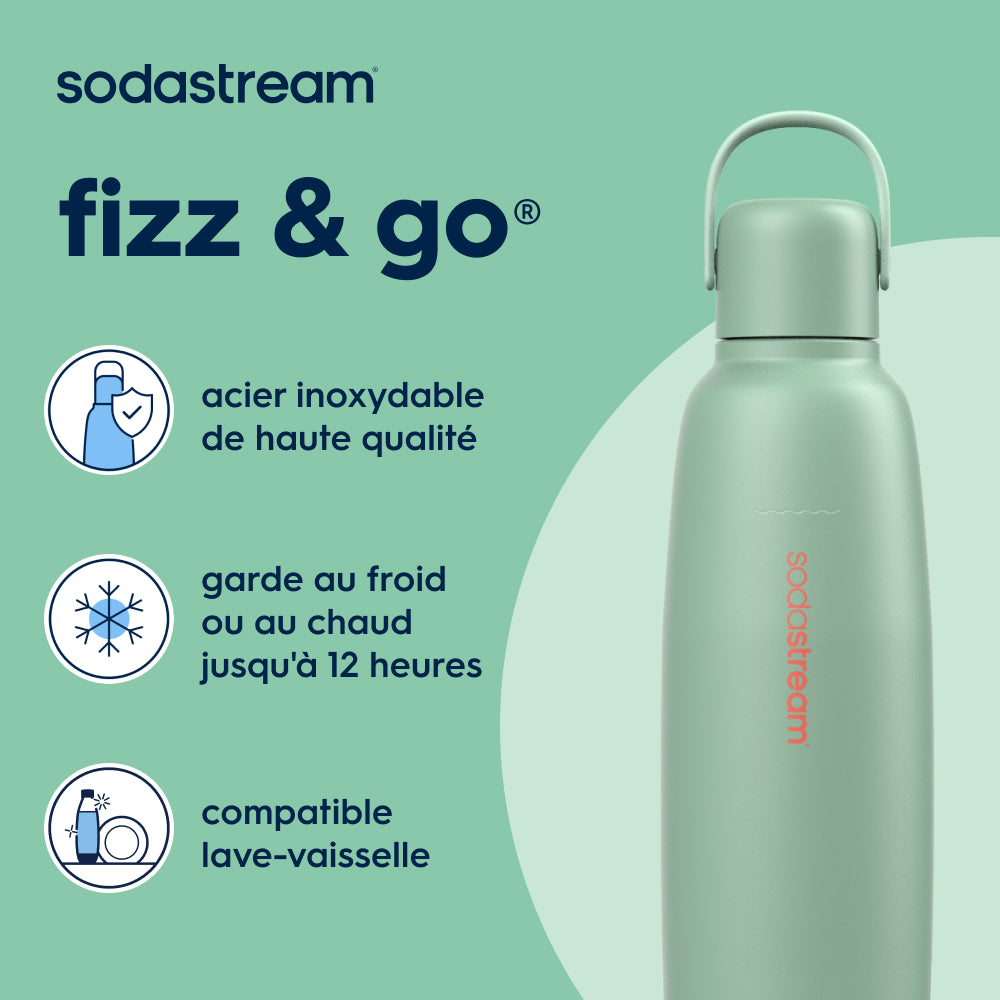Gourde isotherme 0,9L fizz&go Cool menthe