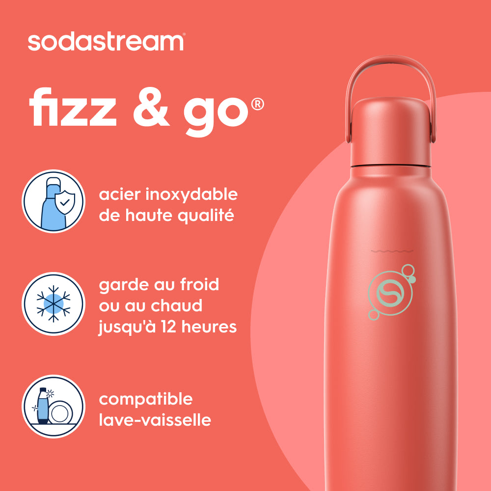 Gourde isotherme 0,9L fizz&go Cool papaye