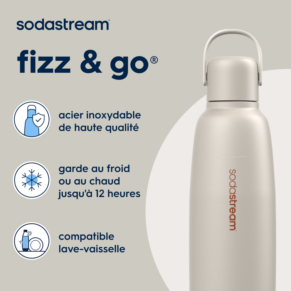 Gourde isotherme 0,9L fizz&go Cool sable