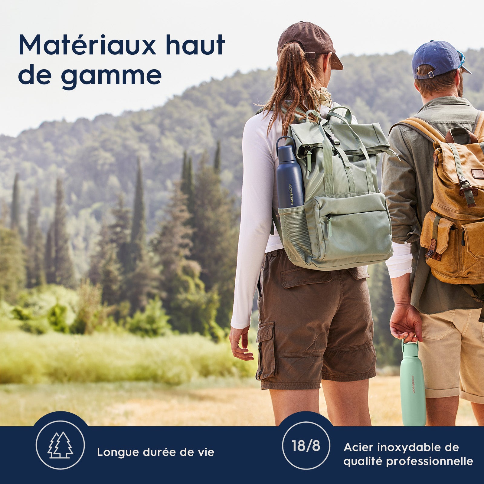 Bouteille 0,9L fizz&go Cool bleue